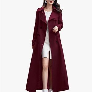 Topshop Deep Red Trench Coat